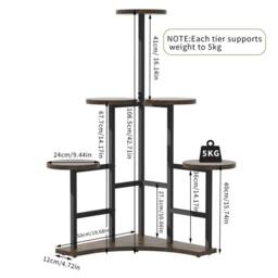 Kelvenix 115cm Large Flower Shelf Stand for Multiple Plants Holder in Black - thumbnail 2
