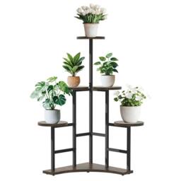 Kelvenix 115cm Large Flower Shelf Stand for Multiple Plants Holder in Black
