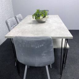 KOSY KOALA Dining Table With 4 Chairs Modern Dining Table Set With 4 Grey Chairs & 1 Bench Dining Room Furniture in Brown - thumbnail 5