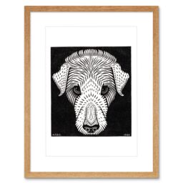 "Artery8 Wall Art Print Dogs Head Julie De Graag Icon Art Framed 9x7 inch in Beige - Size: W7"" x H9""" - thumbnail 1