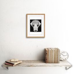 "Artery8 Wall Art Print Dogs Head Julie De Graag Icon Art Framed 9x7 inch in Beige - Size: W7"" x H9""" - thumbnail 2