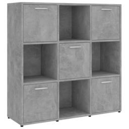 Berkfield Home Book Cabinet Concrete Grey 90x30x90 cm Engineered Wood - Size: 90 x 30 x 90 cm - thumbnail 1
