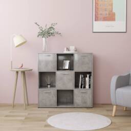 Berkfield Home Book Cabinet Concrete Grey 90x30x90 cm Engineered Wood - Size: 90 x 30 x 90 cm - thumbnail 2