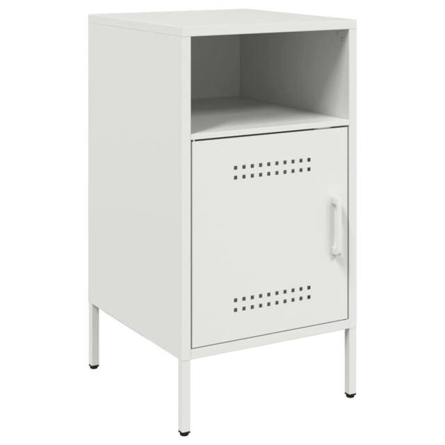 Berkfield Home Bedside Cabinet White 36x39x68 cm Steel - Size: 36 x 39 x 68 cm - image 1