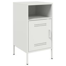 Berkfield Home Bedside Cabinet White 36x39x68 cm Steel - Size: 36 x 39 x 68 cm - thumbnail 1