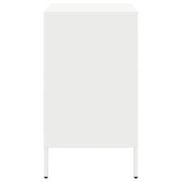 Berkfield Home Bedside Cabinet White 36x39x68 cm Steel - Size: 36 x 39 x 68 cm - thumbnail 7