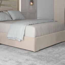 Casani Embleton Upholstered Soft Velvet Beige Metal Designer Bed Frame in Cream - Size: Single - thumbnail 7