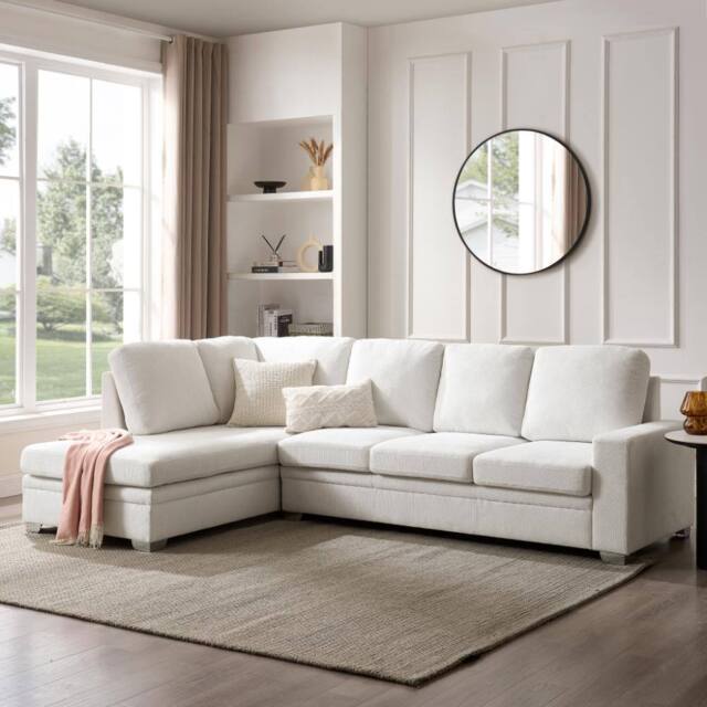Home Detail Alcott Corner Sofa, Left Hand Facing in Cream - image 1