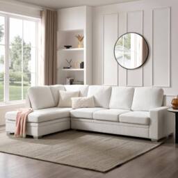 Home Detail Alcott Corner Sofa, Left Hand Facing in Cream - thumbnail 1
