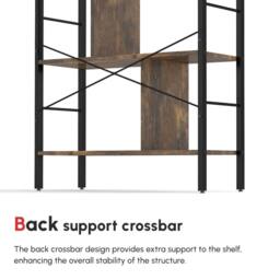 Wyld Haus Nofaluno 5 Tier Industrial Metal & Wood Shelf Rustic Brown & Black - thumbnail 9