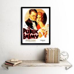 "Artery8 Movie Film Public Enemy James Cagney Crime Drama Harlow USA Framed Art in Red - Size: W12"" x H16""" - thumbnail 2