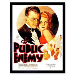 "Artery8 Movie Film Public Enemy James Cagney Crime Drama Harlow USA Framed Art in Red - Size: W12"" x H16""" - thumbnail 1