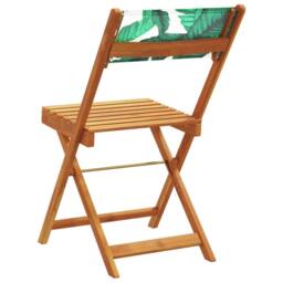 Berkfield Home Folding Garden Chairs 4 pcs Green Fabric & Solid Wood in Natural - thumbnail 6