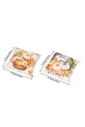 Living and Home Autumn Themed Pumpkin & Maple Leaves Pillow Cover - Size: Double - thumbnail 7