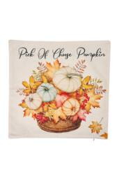 Living and Home Autumn Themed Pumpkin & Maple Leaves Pillow Cover - Size: Double - thumbnail 4