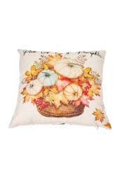 Living and Home Autumn Themed Pumpkin & Maple Leaves Pillow Cover - Size: Double - thumbnail 2