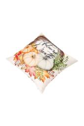 Living and Home Autumn Themed Pumpkin & Maple Leaves Pillow Cover - Size: Double - thumbnail 3