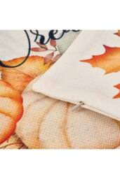 Living and Home Autumn Themed Pumpkin & Maple Leaves Pillow Cover - Size: Double - thumbnail 6