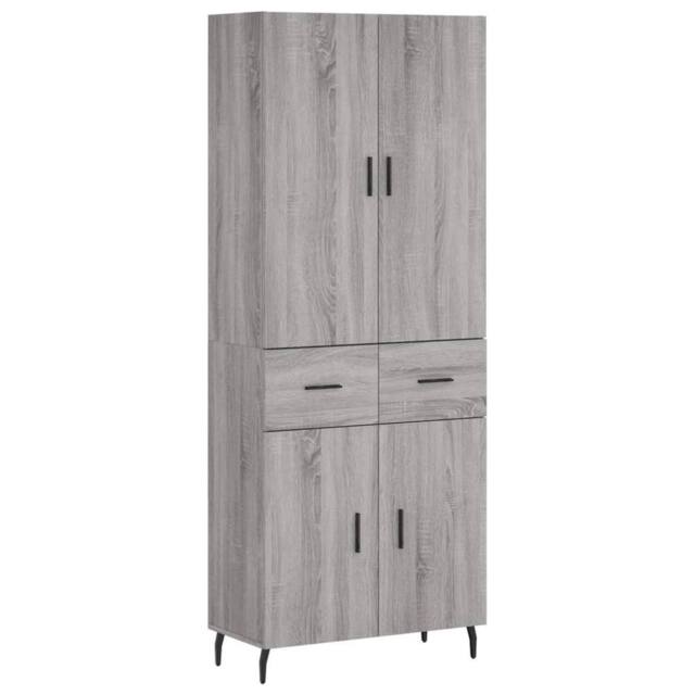 Berkfield Home Highboard Grey Sonoma 69.5x34x180 cm Engineered Wood - image 1