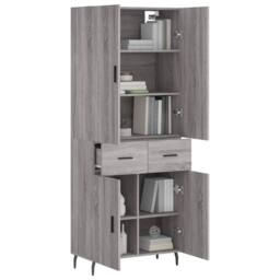 Berkfield Home Highboard Grey Sonoma 69.5x34x180 cm Engineered Wood - thumbnail 3