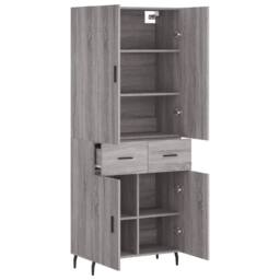 Berkfield Home Highboard Grey Sonoma 69.5x34x180 cm Engineered Wood - thumbnail 4