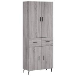 Berkfield Home Highboard Grey Sonoma 69.5x34x180 cm Engineered Wood - thumbnail 1