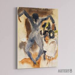 "Artery8 Dancing At Marshalls Hotel Charles Demuth Canvas Wall Art Print in Brown - Size: W12"" x H16""" - thumbnail 2