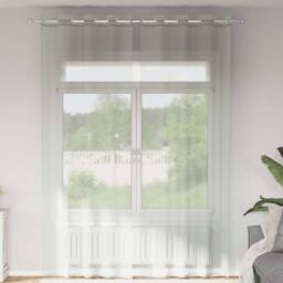 Berkfield Home Voile Curtains with Grommets 2 pcs Light Grey 140x300 cm - thumbnail 2