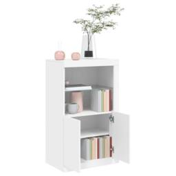 Berkfield Home Side Cabinet with LED Lights White Engineered Wood - thumbnail 5