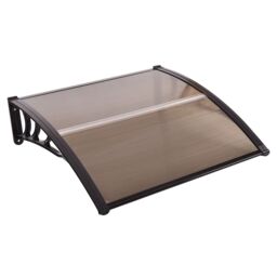 Costway Door Canopy Awning Shelter Front Back Porch Window Roof in Brown - thumbnail 1
