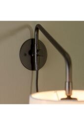 Netlighting Carlson 1 Light Wall Light Matt Black & Light Grey Cotton Mix E14 - thumbnail 5
