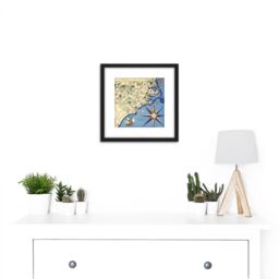 Artery8 Map Pugh 1937 North Carolina Nature Lovers Pictorial 8X8 Inch Square Wooden Framed Wall Art Print Picture with Mount in Black - thumbnail 2