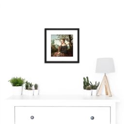 Artery8 Van Scorel Mary Magdalene Jar 8X8 Inch Square Wooden Framed Wall Art Print Picture with Mount in Black - thumbnail 2