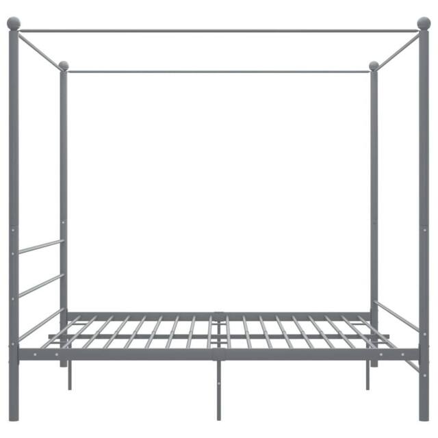 Berkfield Home Durable Canopy Bed Frame Grey Metal 180x200 cm Super King - image 1