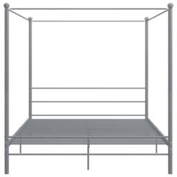 Berkfield Home Durable Canopy Bed Frame Grey Metal 180x200 cm Super King - thumbnail 4