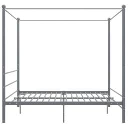 Berkfield Home Durable Canopy Bed Frame Grey Metal 180x200 cm Super King - thumbnail 1