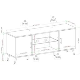 "Centurion Supports PORTOBELLO Walnut 6-Shelf Storage up to 65"" Flat Screen TV Cabinet" - thumbnail 9