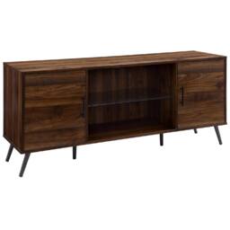 "Centurion Supports PORTOBELLO Walnut 6-Shelf Storage up to 65"" Flat Screen TV Cabinet" - thumbnail 6