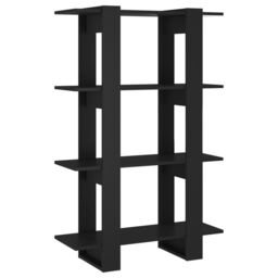 Berkfield Home Book Cabinet/Room Divider Black 80x30x123.5 cm - thumbnail 2