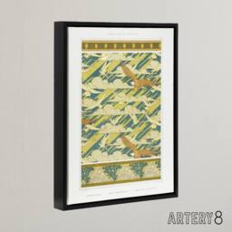 "Artery8 Eagles Doves Seashell Patterns Framed Canvas Wall Art Print Verneuil in Green - Size: W12"" x H16""" - thumbnail 2