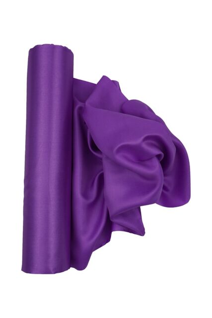 Neel Blue 20cm x 29cm Solid Satin Roll Large Fabric for Chair Sash Wedding Bouquet Décor Drapery in Purple - Size: 20 cm x 29 cm - image 1