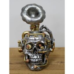Gifts Direct 2 U Steampunk Skull Record Player Ornament in Metallic Gold - thumbnail 3