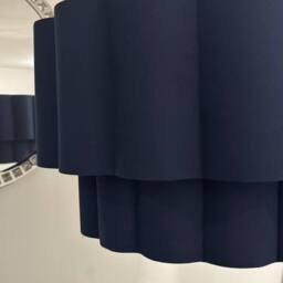 CGC Lighting Kyra Brushed Nickel Floor Lamp with Two Layer Scalloped Lampshade in Navy - thumbnail 5