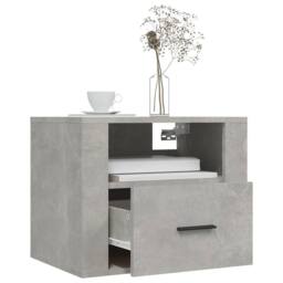Berkfield Home Wall-mounted Bedside Cabinets 2 pcs Concrete Grey 50x36x40 cm - Size: 50 x 36 x 40 cm - thumbnail 4