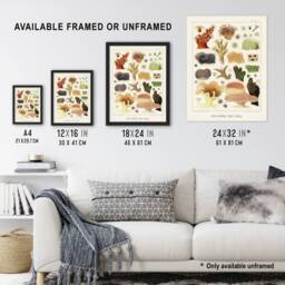 "Artery8 Great Barrier Reef Corals Illustration Kent Wall Art Poster Print in White - Size: W18"" x H24""" - thumbnail 3