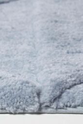 Homescapes 100% Cotton Bath Mat Tufted Geometric Design in Blue - thumbnail 3