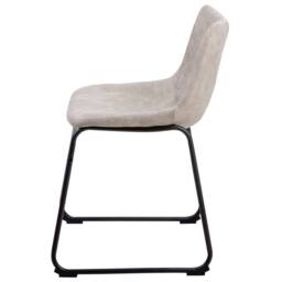 Wyld and Coco Riverside Beige Fabric Dining Chairs Set of 2 with Black Legs - thumbnail 5