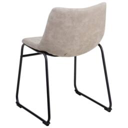 Wyld and Coco Riverside Beige Fabric Dining Chairs Set of 2 with Black Legs - thumbnail 7