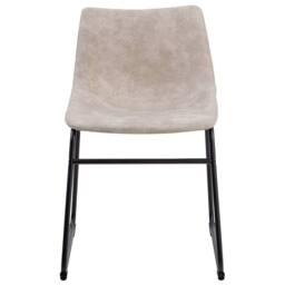 Wyld and Coco Riverside Beige Fabric Dining Chairs Set of 2 with Black Legs - thumbnail 6