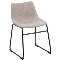 Wyld and Coco Riverside Beige Fabric Dining Chairs Set of 2 with Black Legs - thumbnail 3
